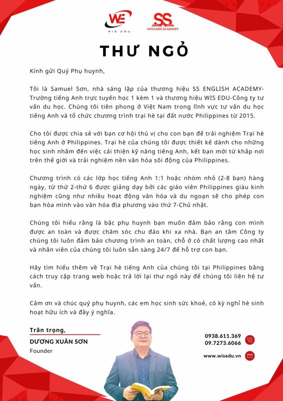 WIS EDU – Tiếng Anh Online, Trại hè quốc tế, Du học