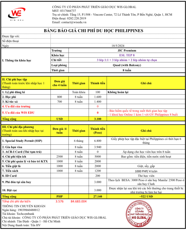 WIS EDU – Tiếng Anh Online, Trại hè quốc tế, Du học